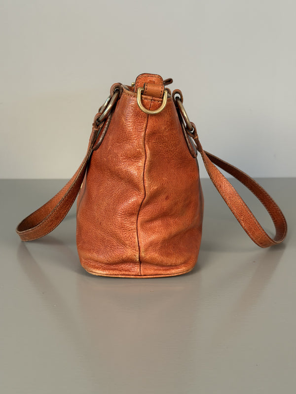 The Bridge Made in Italy Vintage Leather Handbag 1980s Brown - Image 3
