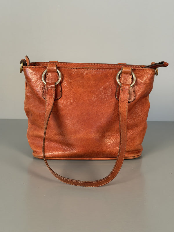 The Bridge Made in Italy Vintage Leather Handbag 1980s Brown - Image 4