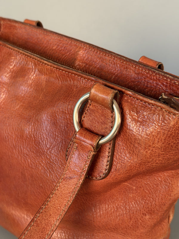 The Bridge Made in Italy Vintage Leather Handbag 1980s Brown - Image 5