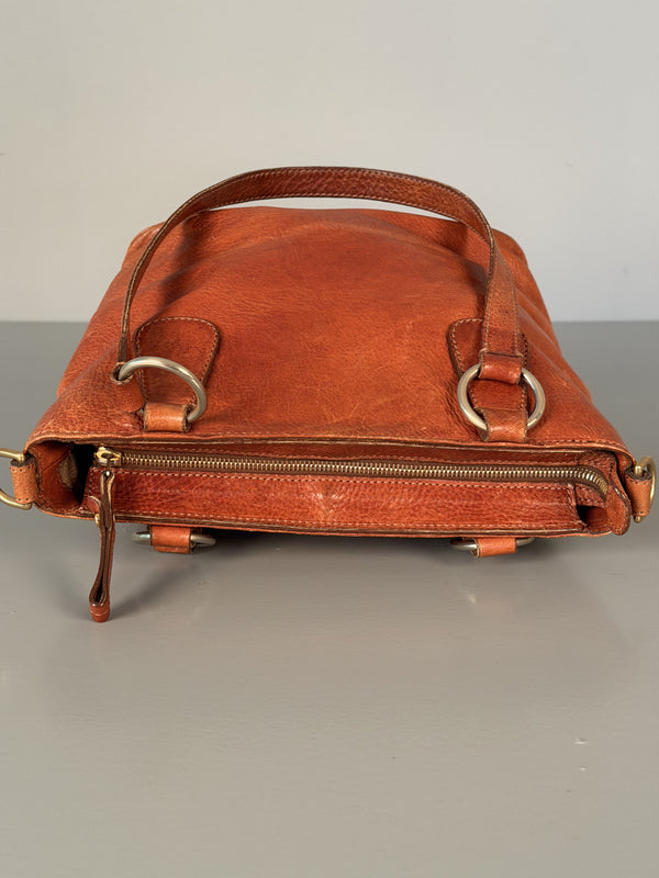 The Bridge Made in Italy Vintage Leather Handbag 1980s Brown - Image 6