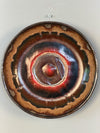 Vintage Wall Plate Studio Pottery 1960s Brown Red Ceramic