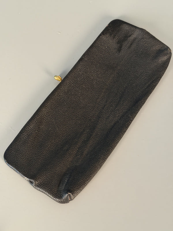 Vintage Clutch Handbag 1960s Leather Bag - Image 8
