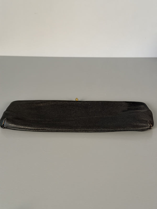 Vintage Clutch Handbag 1960s Leather Bag - Image 9