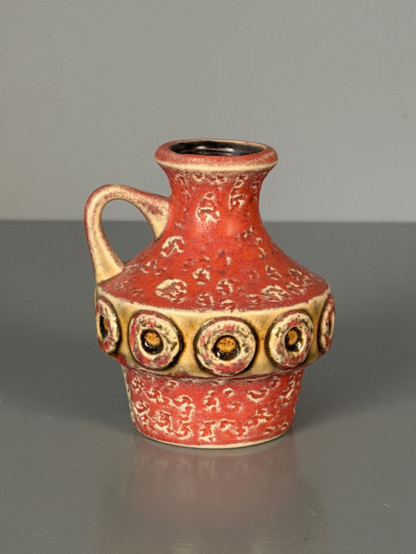 Fohr Keramik Vase Vintage Handle Vase WGP Fat Lava 60s Red Ceramic