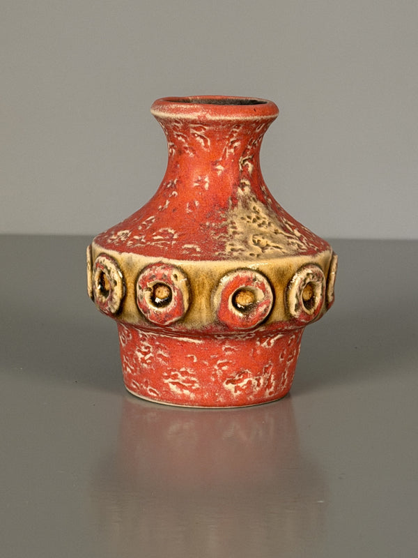 Fohr Keramik Vase Vintage Handle Vase WGP Fat Lava 60s Red Ceramic - Image 4