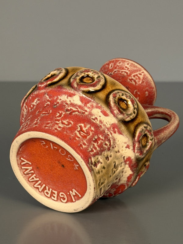 Fohr Keramik Vase Vintage Handle Vase WGP Fat Lava 60s Red Ceramic - Image 9