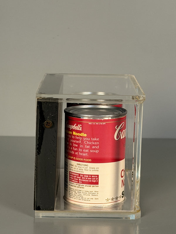 Campbell's Soup Display Case with Cans Andy Warhol Style 90s Red White - Image 3