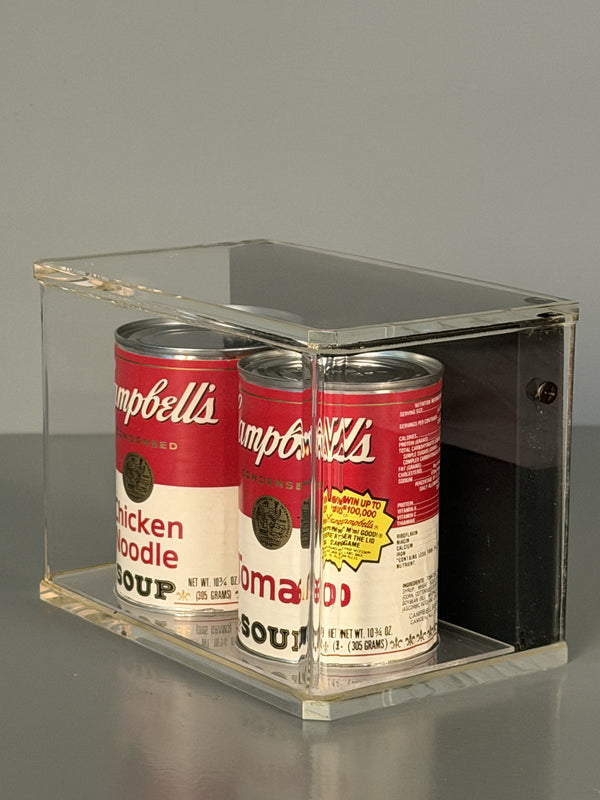 Campbell's Soup Display Case with Cans Andy Warhol Style 90s Red White - Image 6