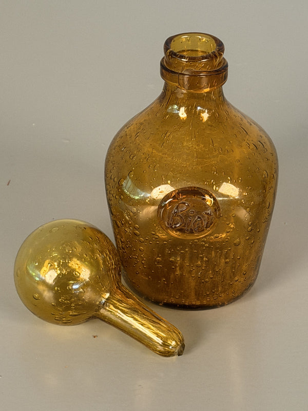 Biot France Bottle with Stopper Amber Mid-Century Modern Glass - Image 8