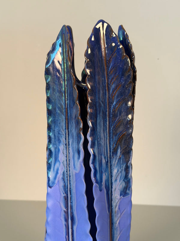 Vintage Vase Studio Pottery Leaves Floral Ceramic 1970s - Image 5