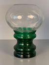 Willy Johansson Vintage Glass Bonbonniere Vase 1960s Green Clear