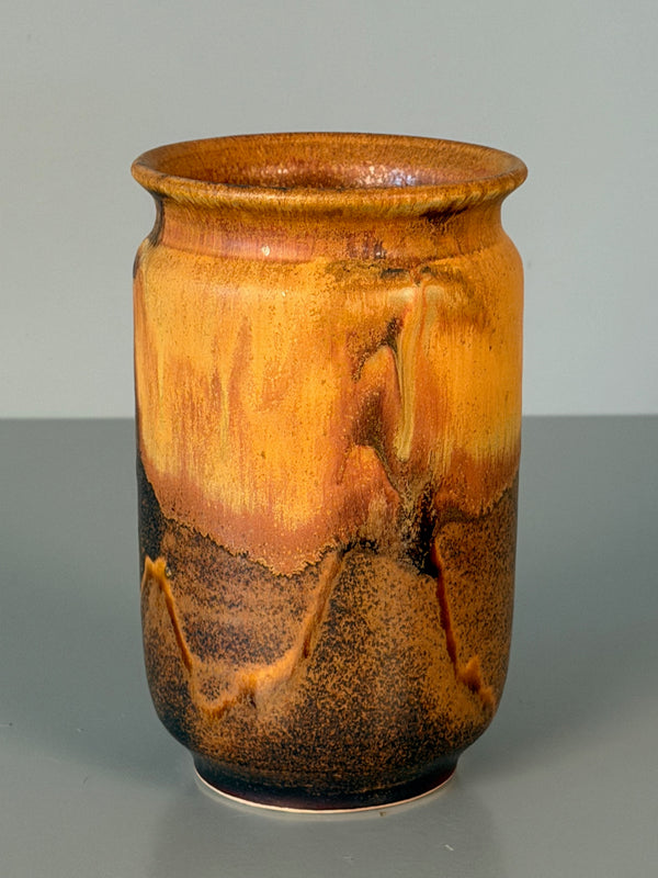 Otto Wichmann Vase Vintage Studio Pottery 1960s Burnt Orange Ceramic