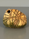 Gerhard Liebenthron Vase Vintage Studio Pottery 80s Beige Dark Green Ceramic