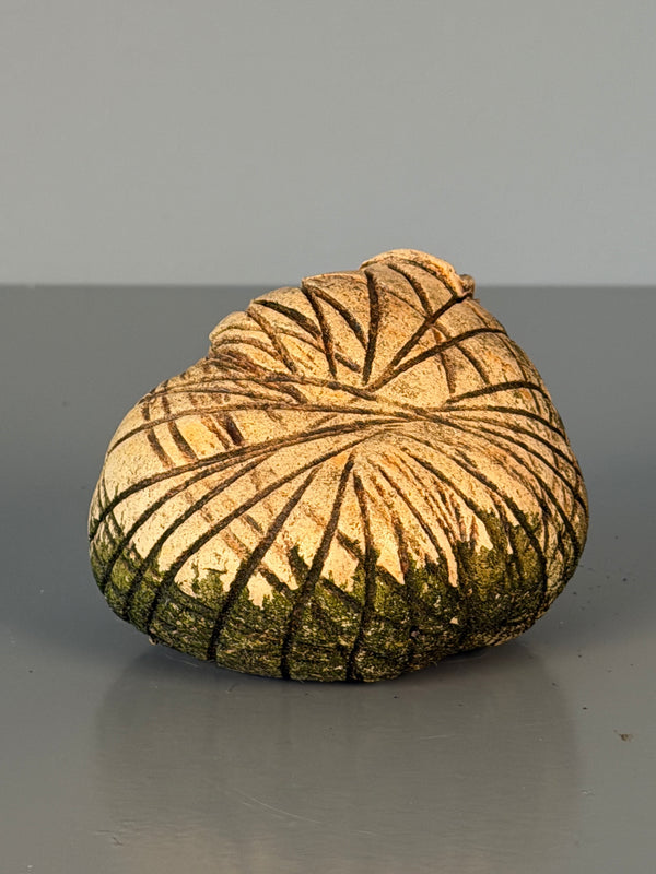 Gerhard Liebenthron Vase Vintage Studio Pottery 80s Beige Dark Green Ceramic - Image 3