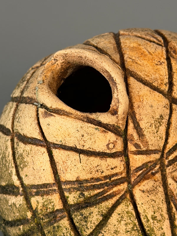 Gerhard Liebenthron Vase Vintage Studio Pottery 80s Beige Dark Green Ceramic - Image 4
