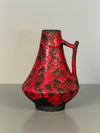Jopeko Vintage Vase Handle Vase 1960s Red Black Ceramic