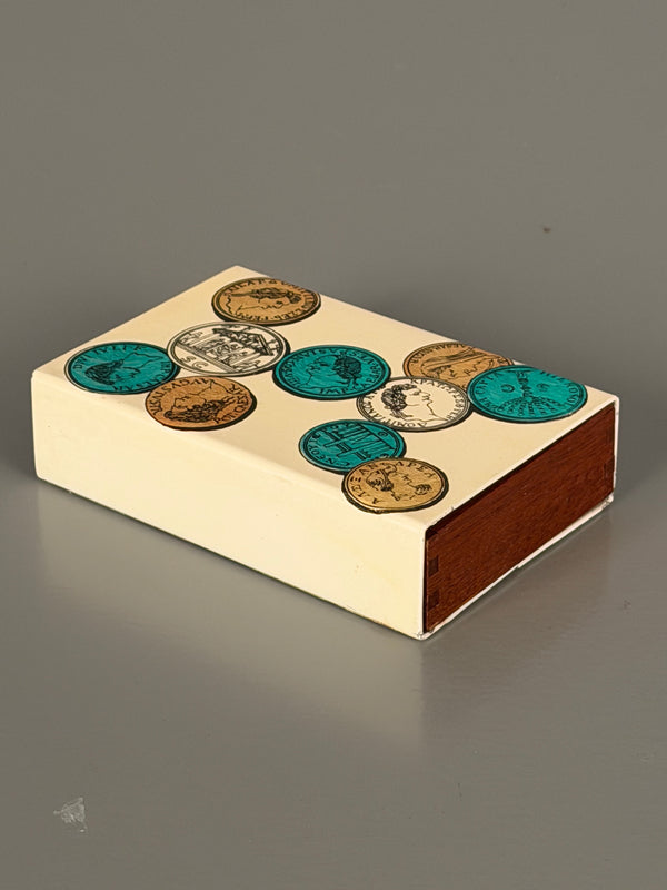 Piero Fornasetti Vintage Metal Box Trinket Box 1950s Italy