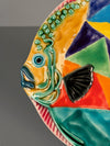 Hillary Decorative Plate Fish Plate 1950s Yellow Blue Ceramic - Image 4