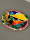 Hillary Decorative Plate Fish Plate 1950s Yellow Blue Ceramic - Image 8