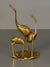 Vintage Brass Figurine Statue Cranes Birds 1960s Mid Century