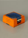Vintage Ashtray Set 3-Piece Ceramic and Wood 1960s Mid Century - Image 2