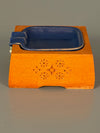 Vintage Ashtray Set 3-Piece Ceramic and Wood 1960s Mid Century - Image 4
