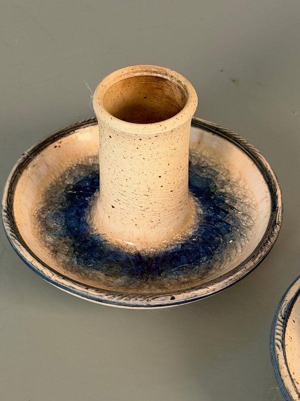 Vintage Set of 2 Candlestick Holders 1960s Ceramic - Image 4