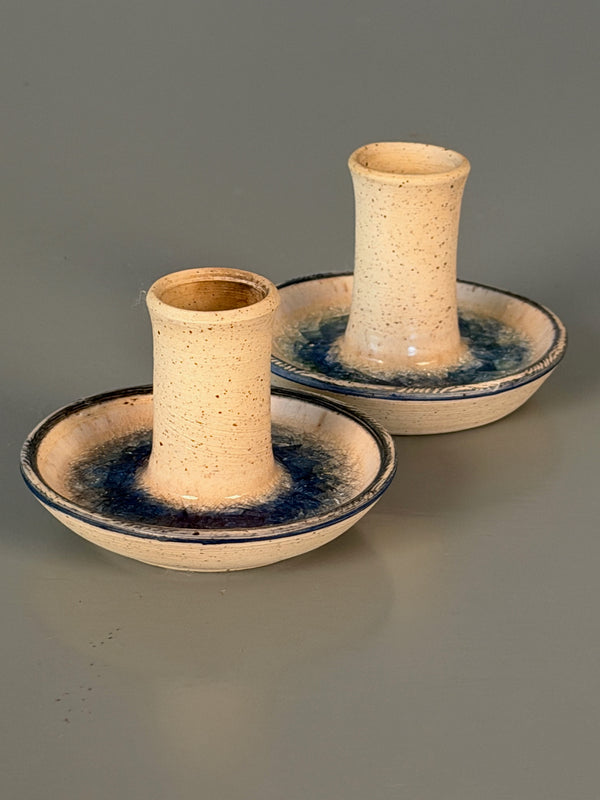 Vintage Set of 2 Candlestick Holders 1960s Ceramic - Image 6