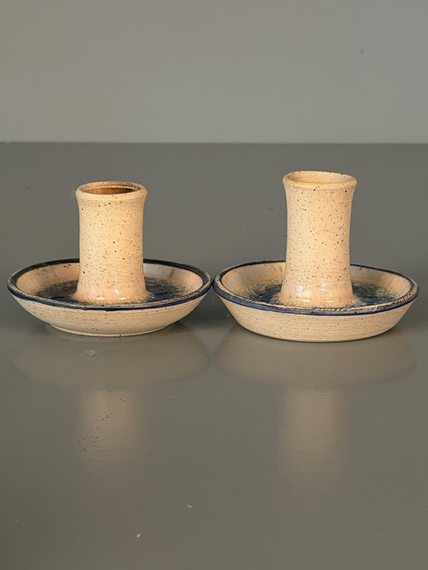 Vintage Set of 2 Candlestick Holders 1960s Ceramic - Image 7