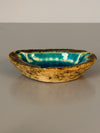 Vintage Ashtray Ceramic 1960s Teal Brown Craquelé Glaze - Image 4
