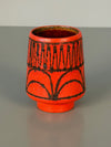 Vintage Ceramic Vase WGP Fat Lava Mid Century 1960s Red Black