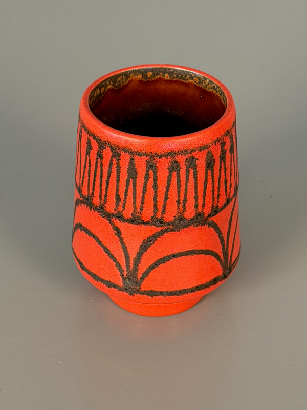 Vintage Ceramic Vase WGP Fat Lava Mid Century 1960s Red Black - Image 5