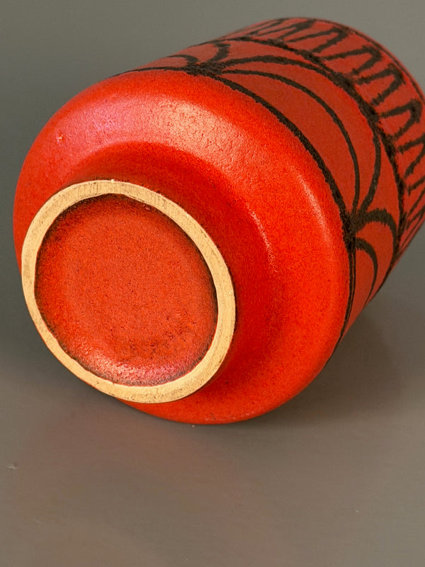 Vintage Ceramic Vase WGP Fat Lava Mid Century 1960s Red Black - Image 9
