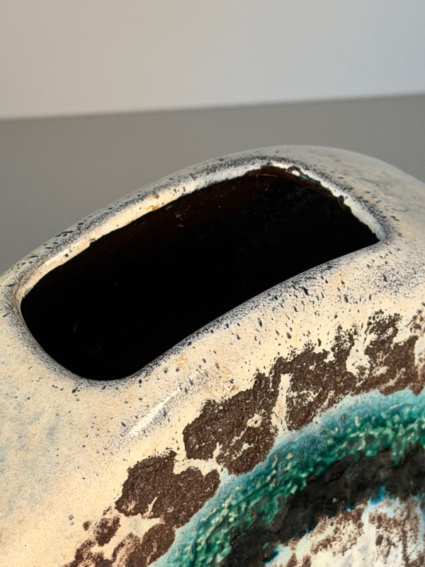 Dümmler und Breiden Vase 1960s Dark Brown Teal Ceramic - Image 7