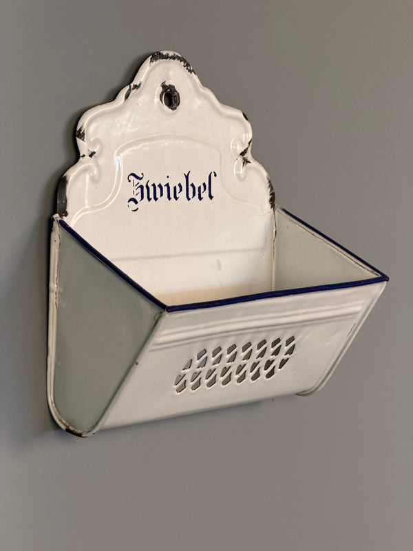 Vintage Onion Storage Wall Jugendstil 1920s Enamel - Image 3