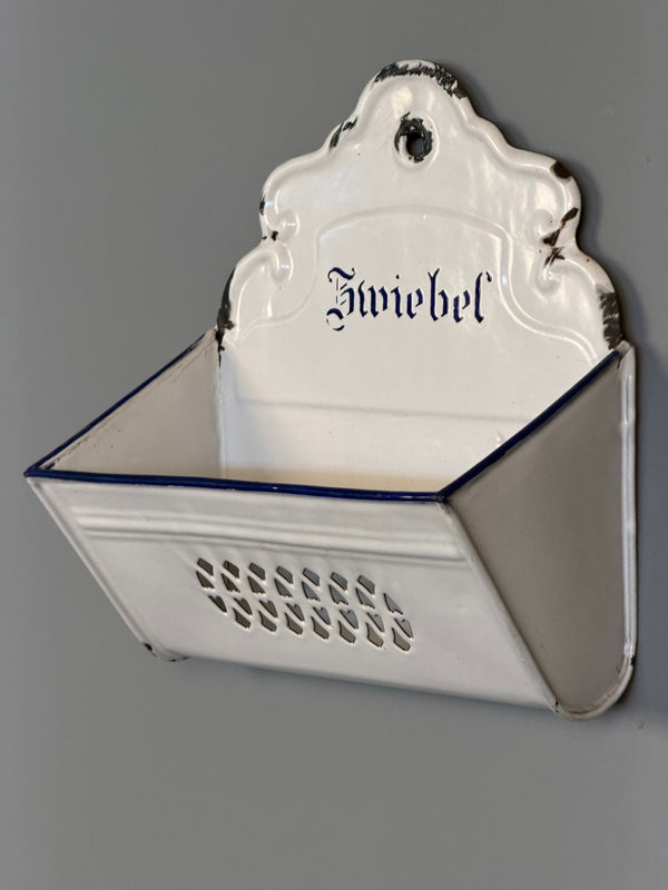 Vintage Onion Storage Wall Jugendstil 1920s Enamel - Image 5