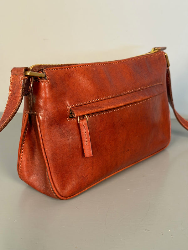 The Bridge Italy Vintage Leather Shoulder Bag 1990s Brown - Image 5