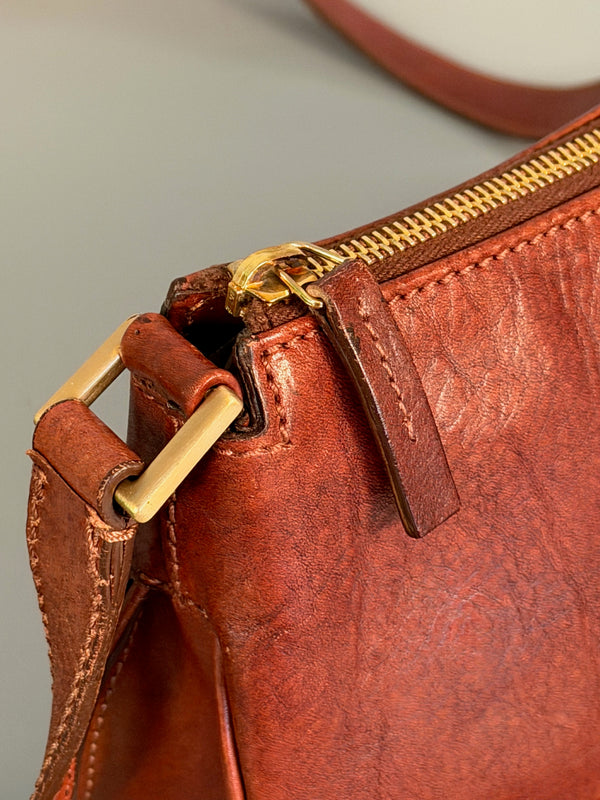 The Bridge Italy Vintage Leather Shoulder Bag 1990s Brown - Image 8