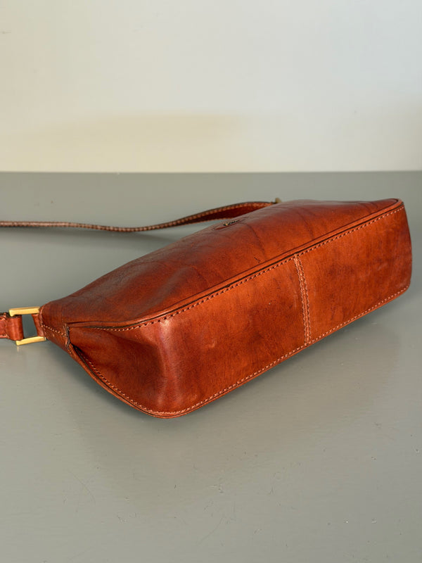 The Bridge Italy Vintage Leather Shoulder Bag 1990s Brown - Image 9