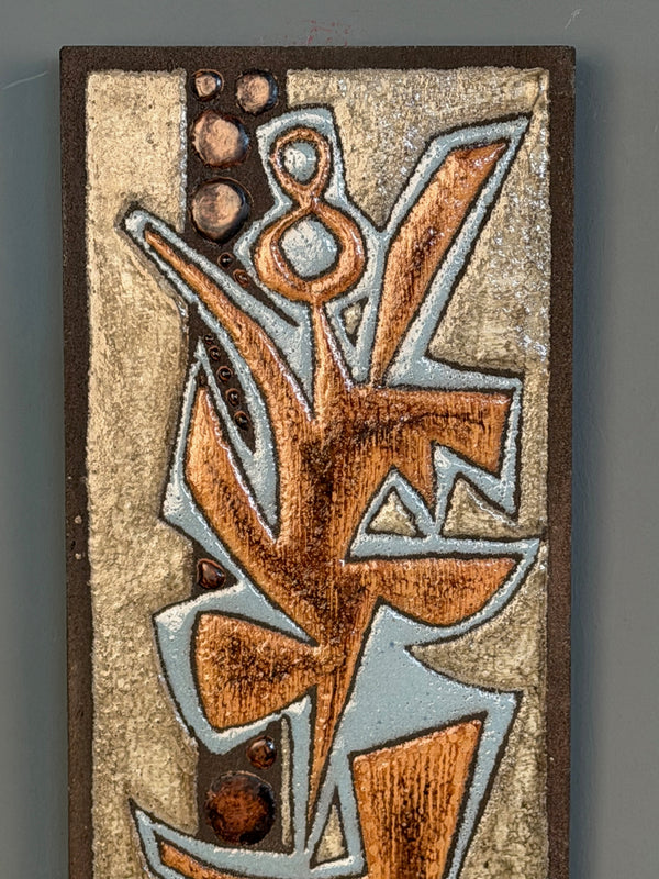 Jean Jaffeaux Vintage Wall Ceramic Art 1960s Copper Ceramic - Image 5
