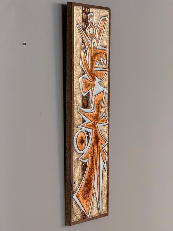 Jean Jaffeaux Vintage Wall Ceramic Art 1960s Copper Ceramic - Image 6