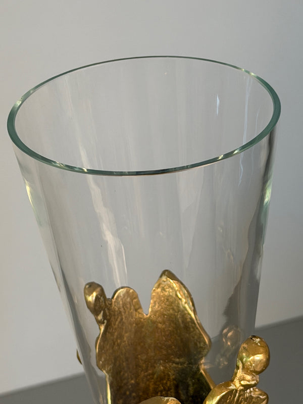 Vintage Soliflore Art Nouveau Vase Bronze and Glass 1920s 1930s - Image 9