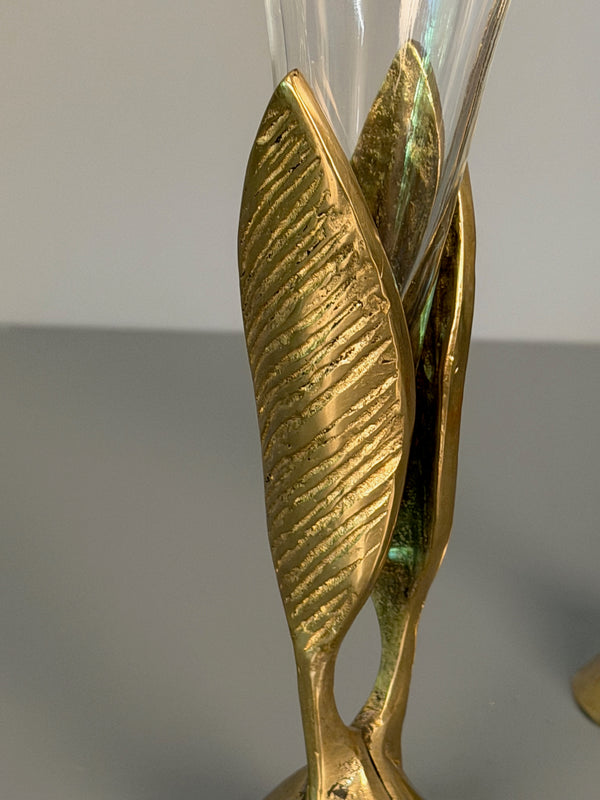 Vintage Solifleur Art Nouveau Vase Bronze and Glass 1920s 1930s - Image 4