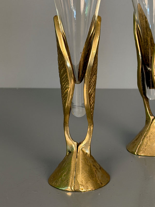Vintage Solifleur Art Nouveau Vase Bronze and Glass 1920s 1930s - Image 6