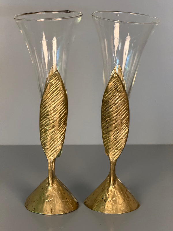Vintage Solifleur Art Nouveau Vase Bronze and Glass 1920s 1930s - Image 8