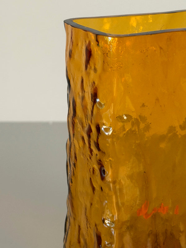 Sarnen Swiss Crystal Glass Vase 1960s Amber Glass - Image 7