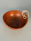 Grasoli Italy Bowl 1960s Brown Silver Wood Metal - Image 7