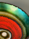 rame d'arte laurana Bowl 1960s Teal Red Enamel - Image 7