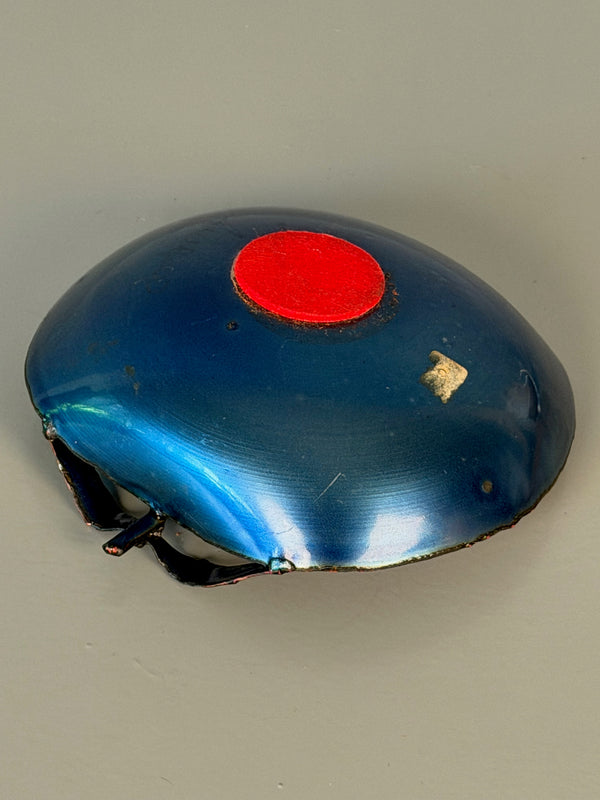 rame d'arte laurana Bowl 1960s Teal Red Enamel - Image 9