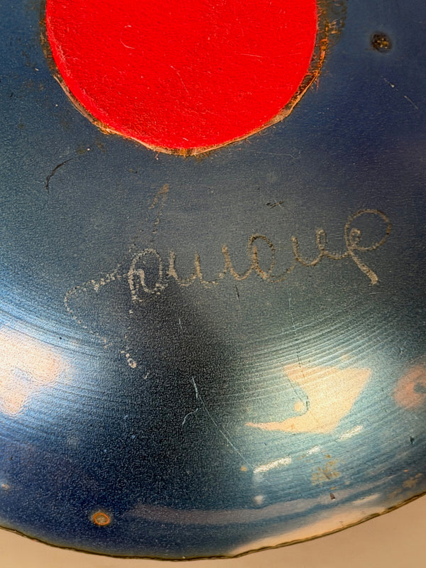 rame d'arte laurana Bowl 1960s Teal Red Enamel - Image 10